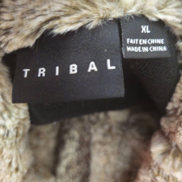 Tribal Faux Fur & Knit Vest | Womens Size XL - Picture 8 of 10